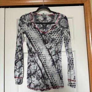 Daytrip Long Sleeve Ribbed Long Length Y2K 90s Shirt